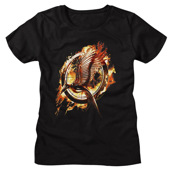 Hunger Games - Catching Fire Mockingjay Womens T-Shirt - HYPER iCONiC.