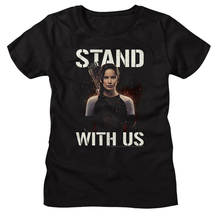 Hunger Games - Stand With Us Katniss Womens T-Shirt - HYPER iCONiC.