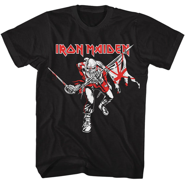 Iron Maiden - Red White Trooper Boyfriend Tee - HYPER iCONiC.