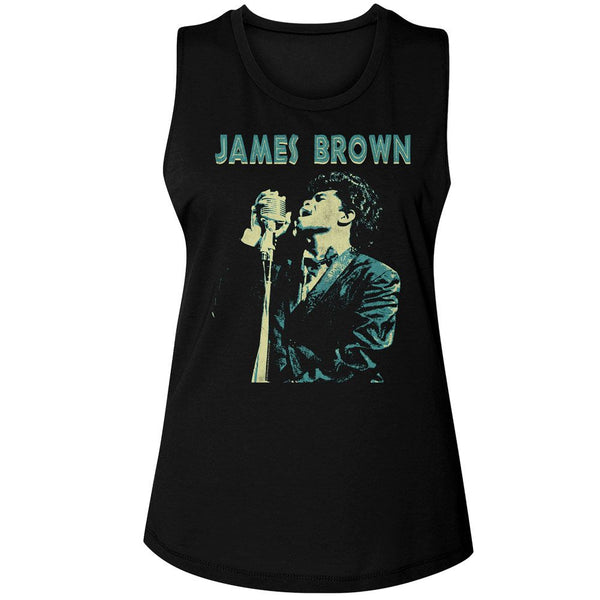 James Brown - JB Singing Womens Muscle Tank Top - HYPER iCONiC.