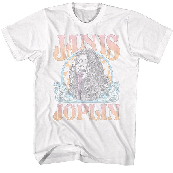 Janis Joplin - Faded Art Noveau Circle T-Shirt - HYPER iCONiC.