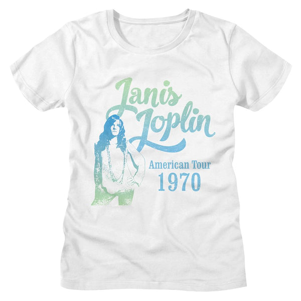 Janis Joplin - Gradient Womens T-shirt - HYPER iCONiC.