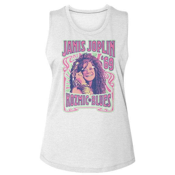 Janis Joplin - Kozmic Blues Slub Womens T-shirt - HYPER iCONiC.