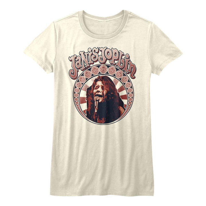 Janis Joplin Nouveau Circle Womens T-Shirt - HYPER iCONiC