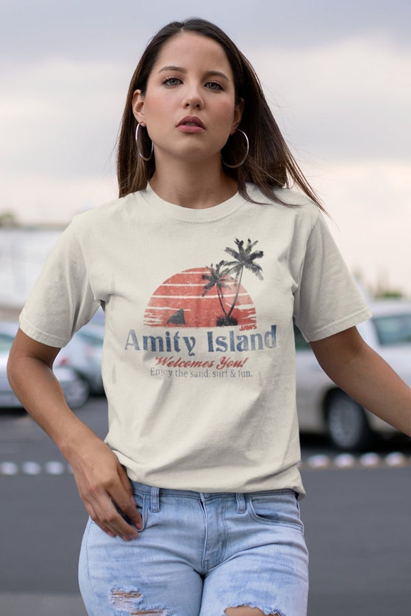 Jaws Amity Island Womens T-Shirt - HYPER iCONiC