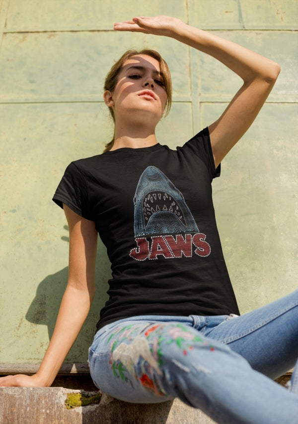 Jaws Be-DaZZled Womens T-Shirt - HYPER iCONiC