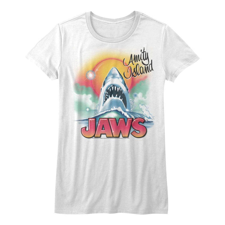 Jaws Beachy Airbrush Womens T-Shirt - HYPER iCONiC