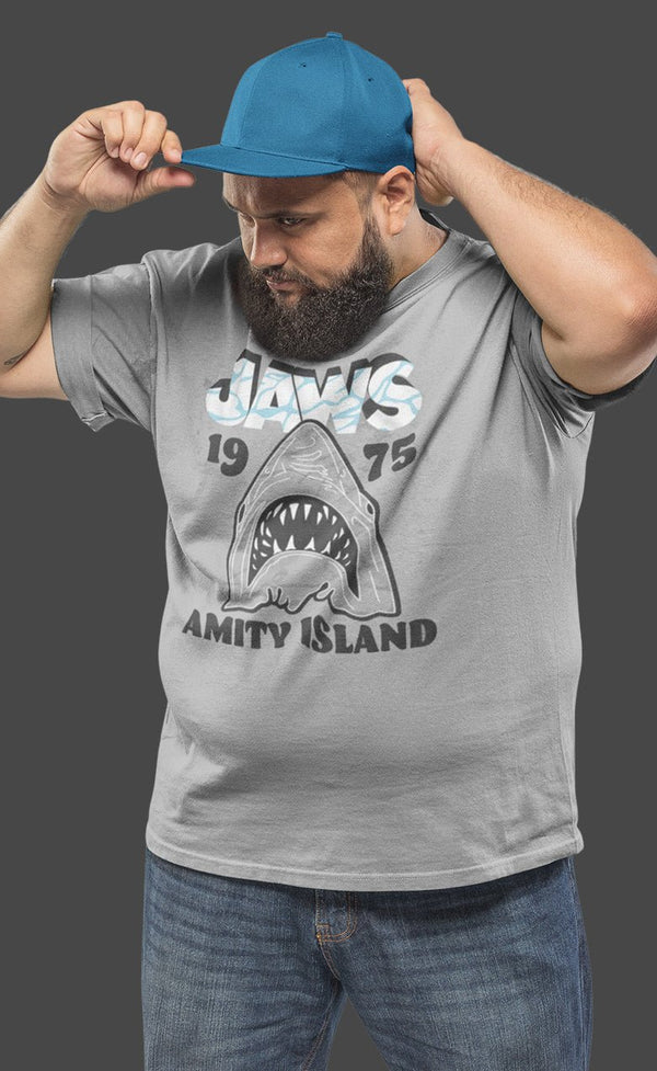 Jaws Gray Wht Big and Tall T-Shirt - HYPER iCONiC.