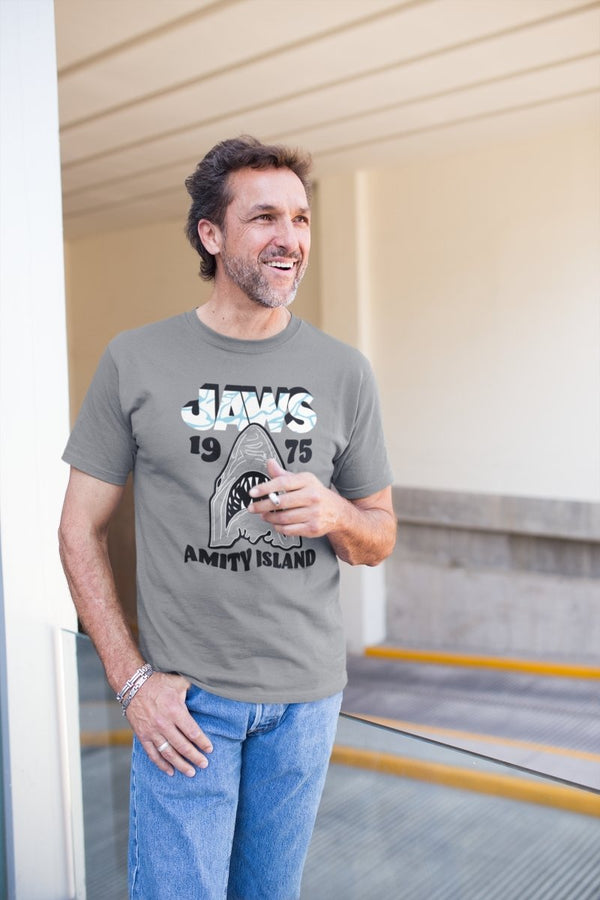 Jaws Gray Wht T-Shirt - HYPER iCONiC