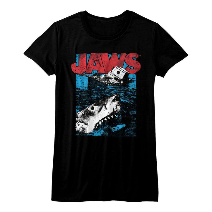 Jaws Great Wht Womens T-Shirt - HYPER iCONiC