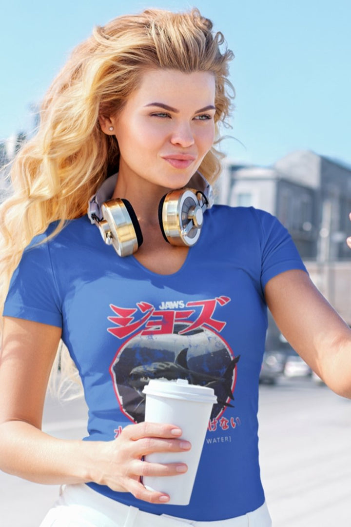 Jaws Japanese Warning Womens T-Shirt - HYPER iCONiC