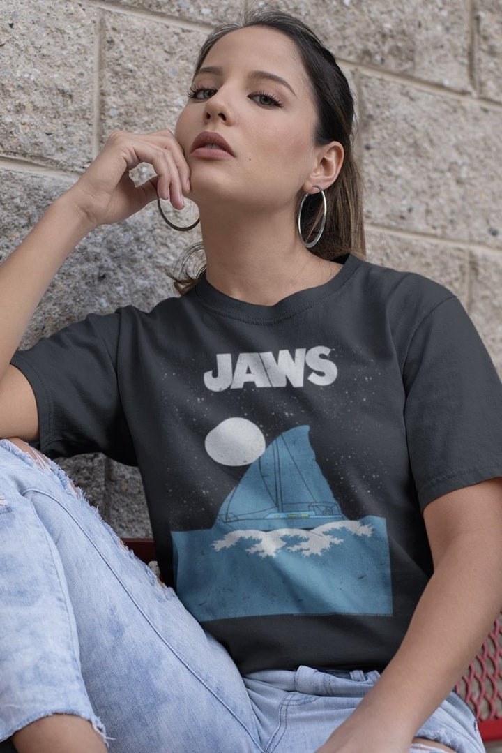 Jaws Jaws Boat Fin Boyfriend Tee - HYPER iCONiC