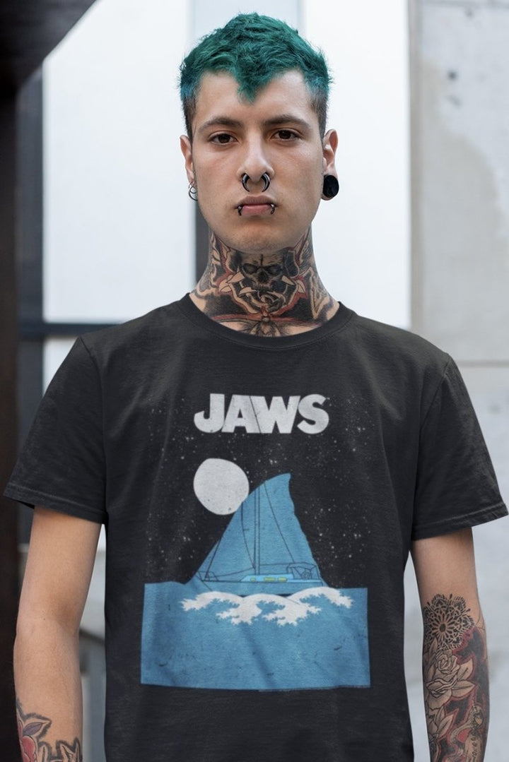 Jaws Jaws Boat Fin T-Shirt - HYPER iCONiC