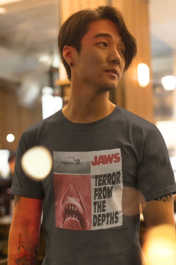 Jaws Newspaper T-Shirt - HYPER iCONiC