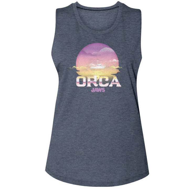 Jaws - Orca Womens Muscle Tank Top - HYPER iCONiC.