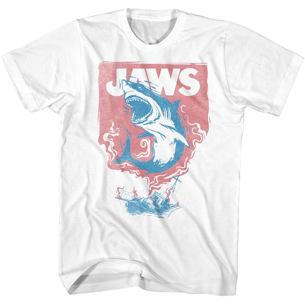 Jaws - Shark & Boat Fire T-shirt - HYPER iCONiC.