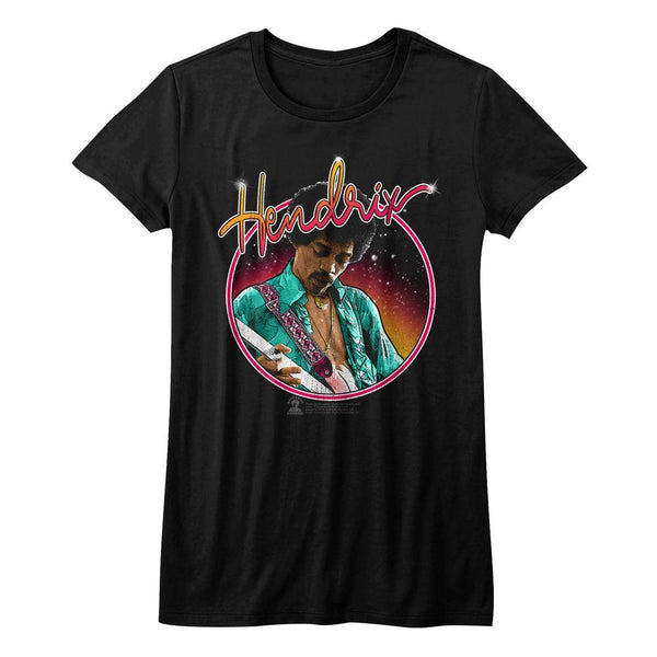Jimi Hendrix Neon Womens T-Shirt - HYPER iCONiC