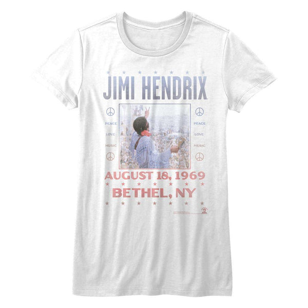Jimi Hendrix Woodstock Womens T-Shirt - HYPER iCONiC