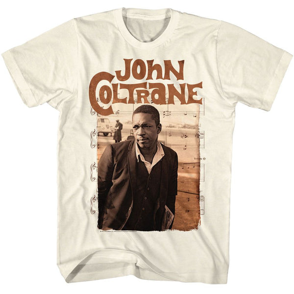 John Coltrane - Sepia And Notes Boyfriend Tee - HYPER iCONiC.