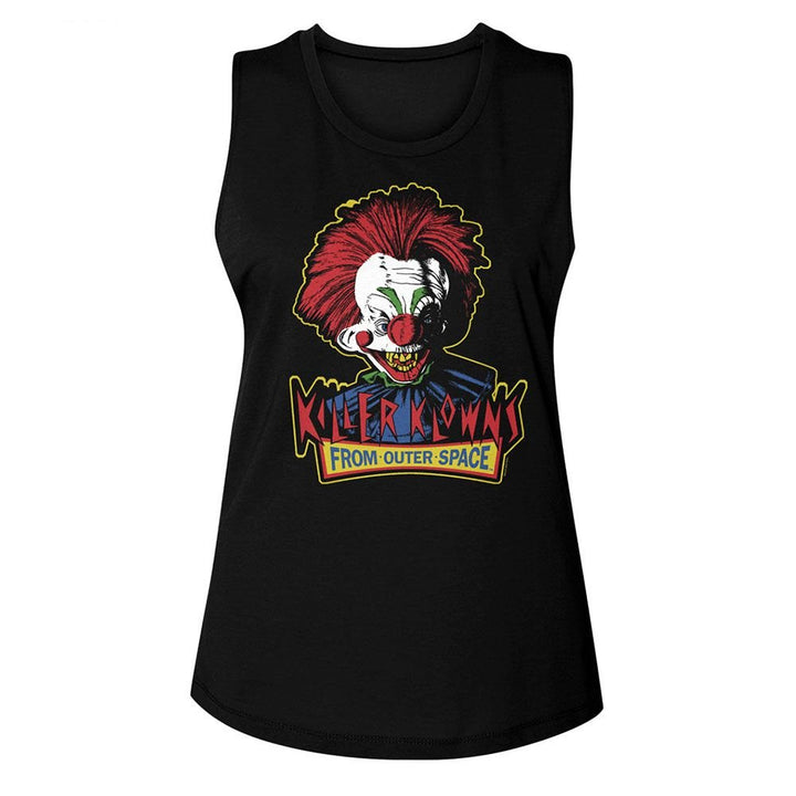Killer Klowns From Outer Space - Killer Klowns Head And Logo Womens Muscle Tank Top - HYPER iCONiC.