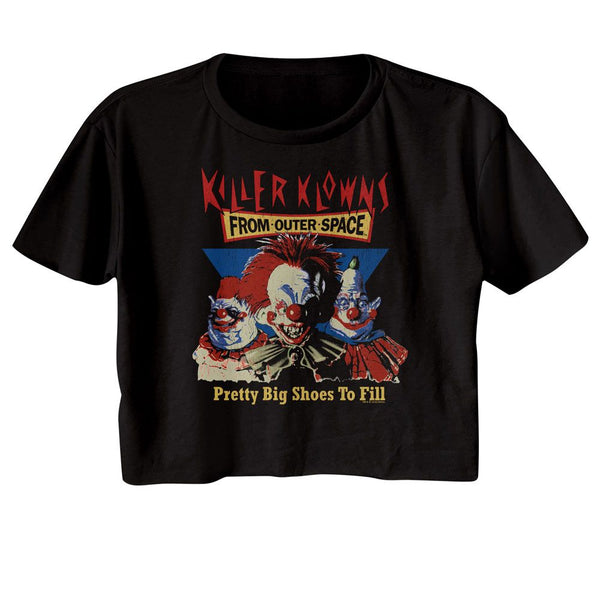 Killer Klowns From Outer Space - Killer Klowns Pretty Big Shoes To Fill Womens Crop Tee - HYPER iCONiC.