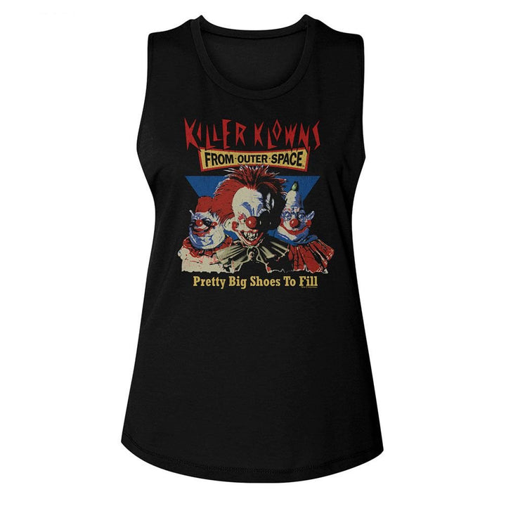 Killer Klowns From Outer Space - Killer Klowns Pretty Big Shoes To Fill Womens Muscle Tank Top - HYPER iCONiC.