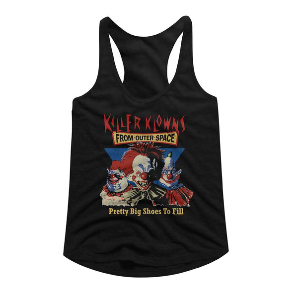 Killer Klowns From Outer Space - Killer Klowns Pretty Big Shoes To Fill Womens Racerback Tank Top - HYPER iCONiC.