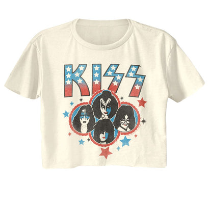 KISS - Americana Stars Womens Crop Tee - HYPER iCONiC.