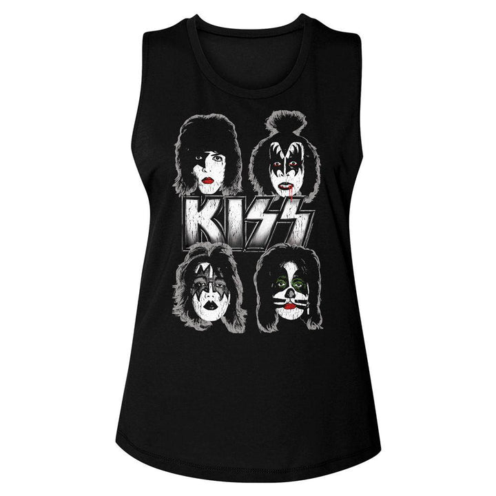 KISS Band Faces Womens Muscle Tank Top - HYPER iCONiC