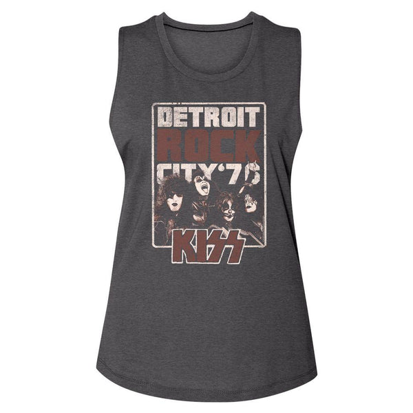 KISS Detroit Rock City '77 Womens Muscle Tank Top - HYPER iCONiC