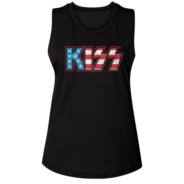 KISS - Flag KISS Muscle Womens Tank Top - HYPER iCONiC.