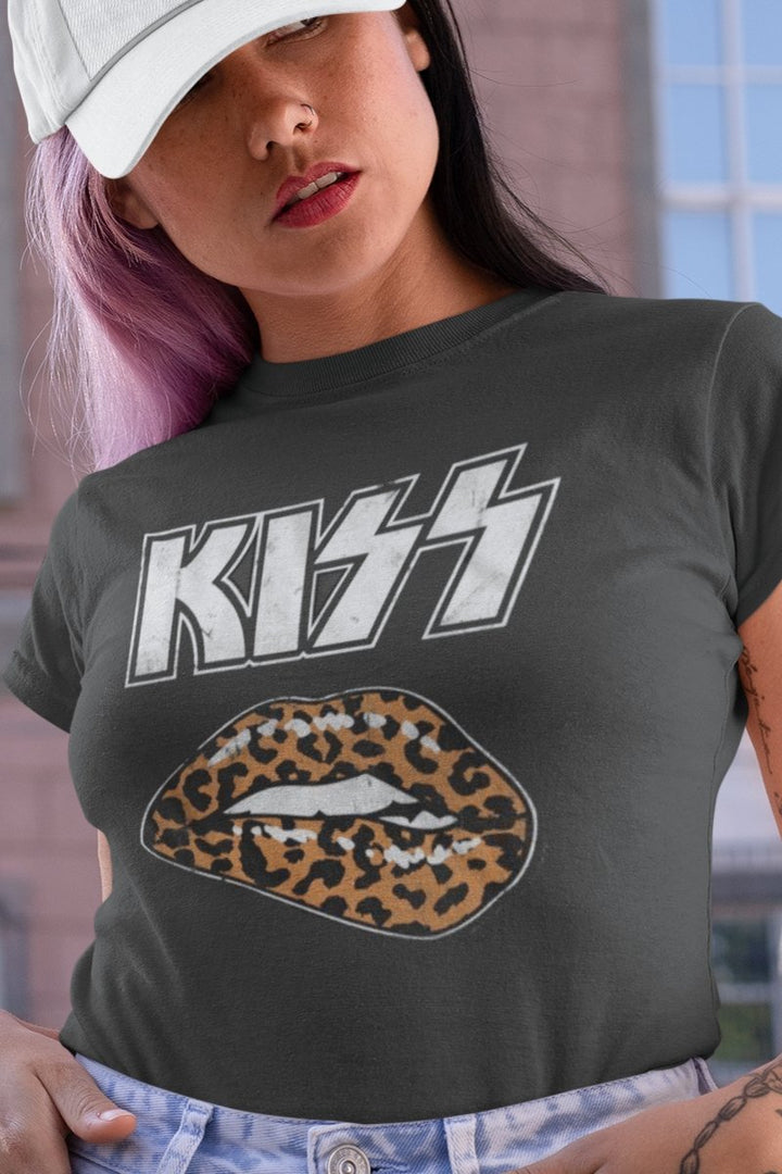 KISS Leopard Lip Boyfriend Tee - HYPER iCONiC