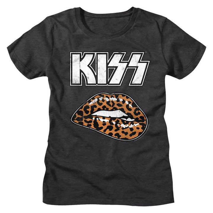 KISS Leopard Lip Womens T-Shirt - HYPER iCONiC