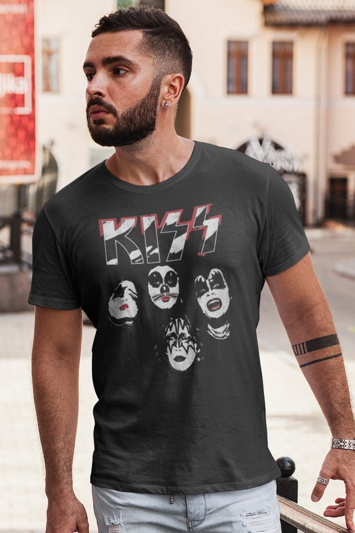 KISS Logo Faces T-Shirt - HYPER iCONiC