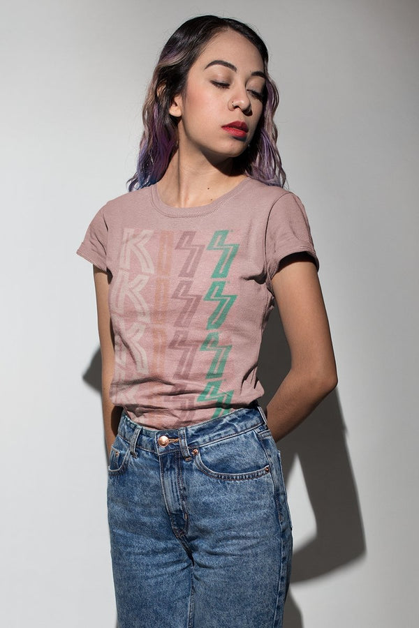 KISS Washed Out Logo Womens T-Shirt - HYPER iCONiC