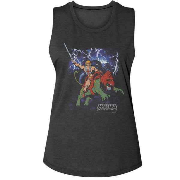 Masters Of The Universe - MOTU Battlecat Charge Muscle Womens Muscle Tank Top - HYPER iCONiC.