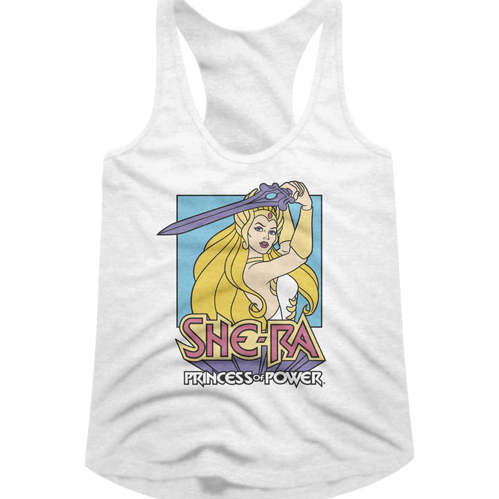 Masters Of The Universe - MOTU Pastel Sword Womens Racerback Tank Top - HYPER iCONiC.