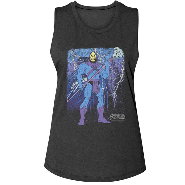 Masters Of The Universe - MOTU Skeletor And Skull Mountain Muscle Womens Muscle Tank Top - HYPER iCONiC.