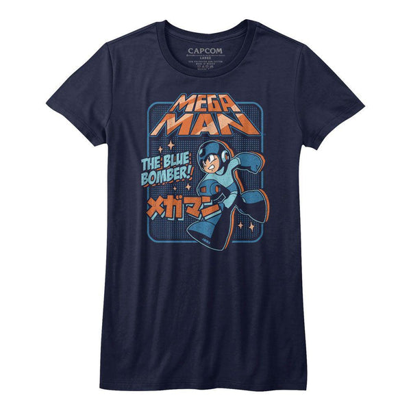 Mega Man Graphic Blu Bomber Womens T-Shirt - HYPER iCONiC