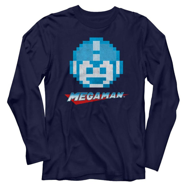 Mega Man Megaface Long Sleeve Boyfriend Tee - HYPER iCONiC