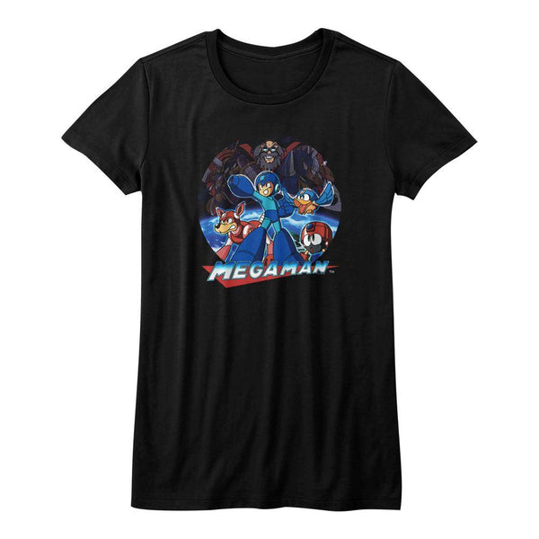 Mega Man Megaman Collage Womens T-Shirt - HYPER iCONiC