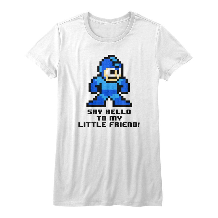 Mega Man Say Hello To My Little Friend Womens T-Shirt - HYPER iCONiC
