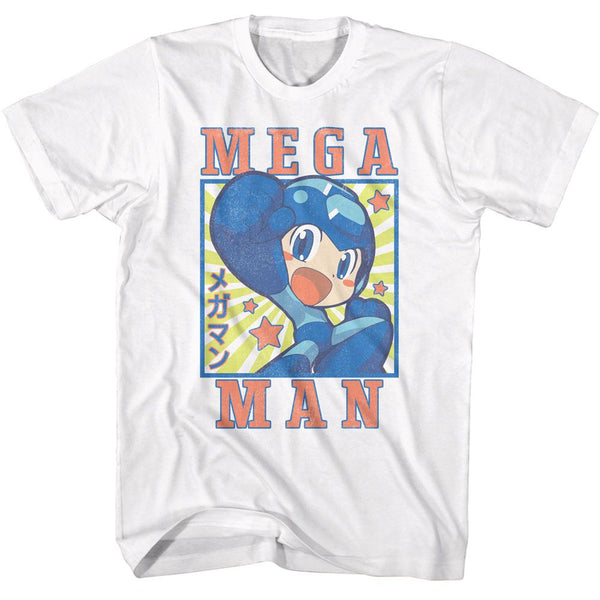 Mega Man - Square And Stars Boyfriend Tee - HYPER iCONiC.
