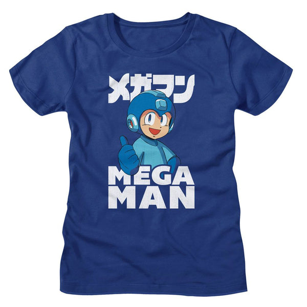 Mega Man - Thumbs Up Womens T-Shirt - HYPER iCONiC.