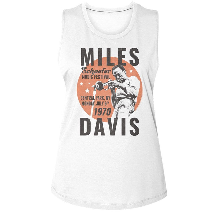 Miles Davis - 1970 Circle Womens Muscle Tank Top - HYPER iCONiC.