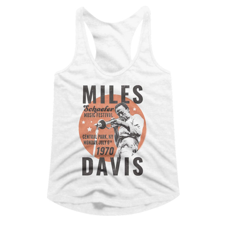 Miles Davis - 1970 Circle Womens Racerback Tank Top - HYPER iCONiC.