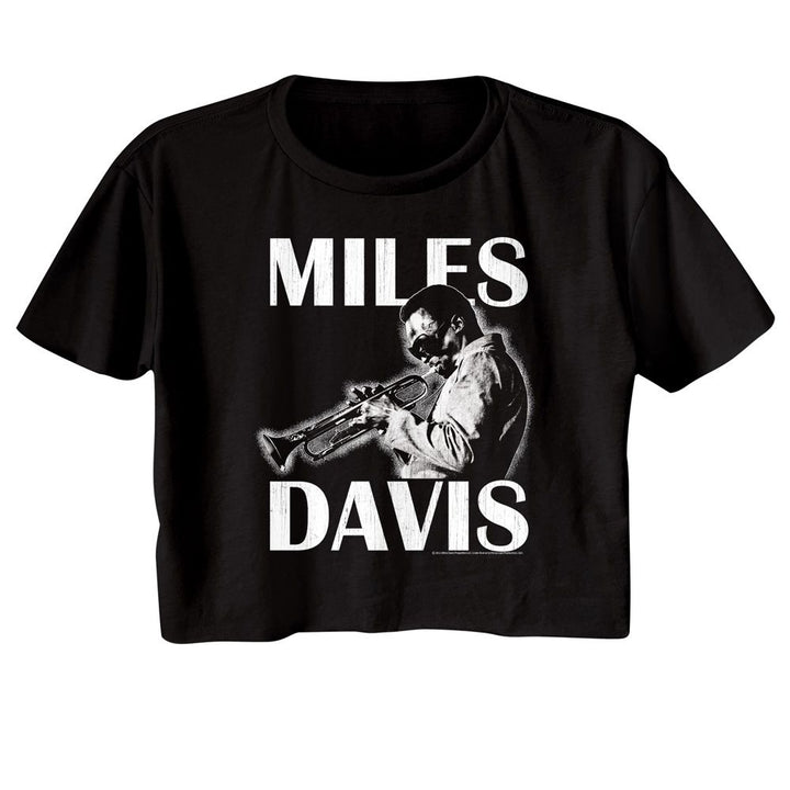 Miles Davis - Playing The Trumpet Womens Crop Tee - HYPER iCONiC.