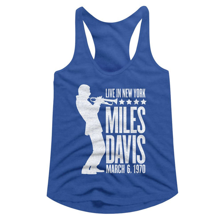 Miles Davis - Silhouette Womens Racerback Tank Top - HYPER iCONiC.