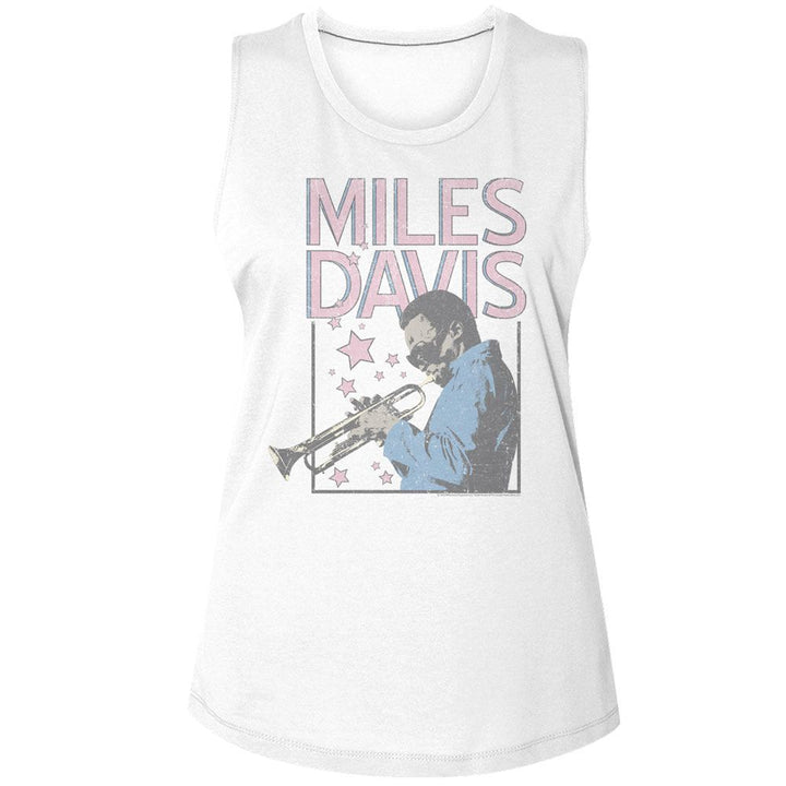 Miles Davis - Stars And Rectangle Womens Muscle Tank Top - HYPER iCONiC.