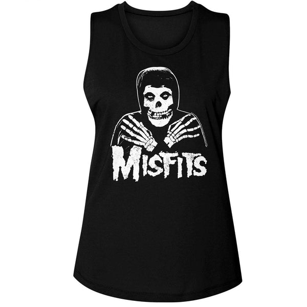 Misfits - Skull Crossed Arms Womens Muscle Tank Top - HYPER iCONiC.